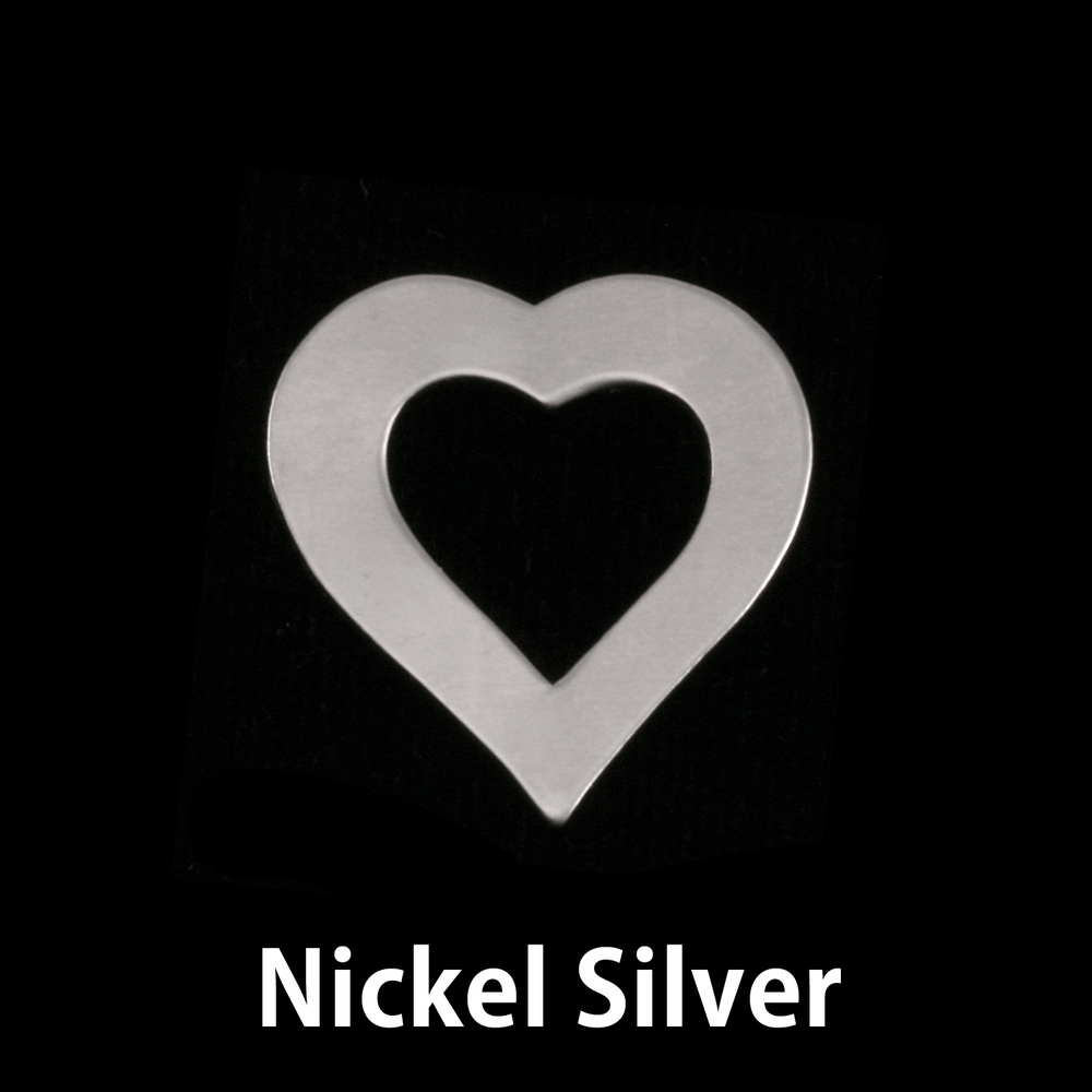 Metal Stamping Blanks Nickel Silver Small Heart Washer, 24g